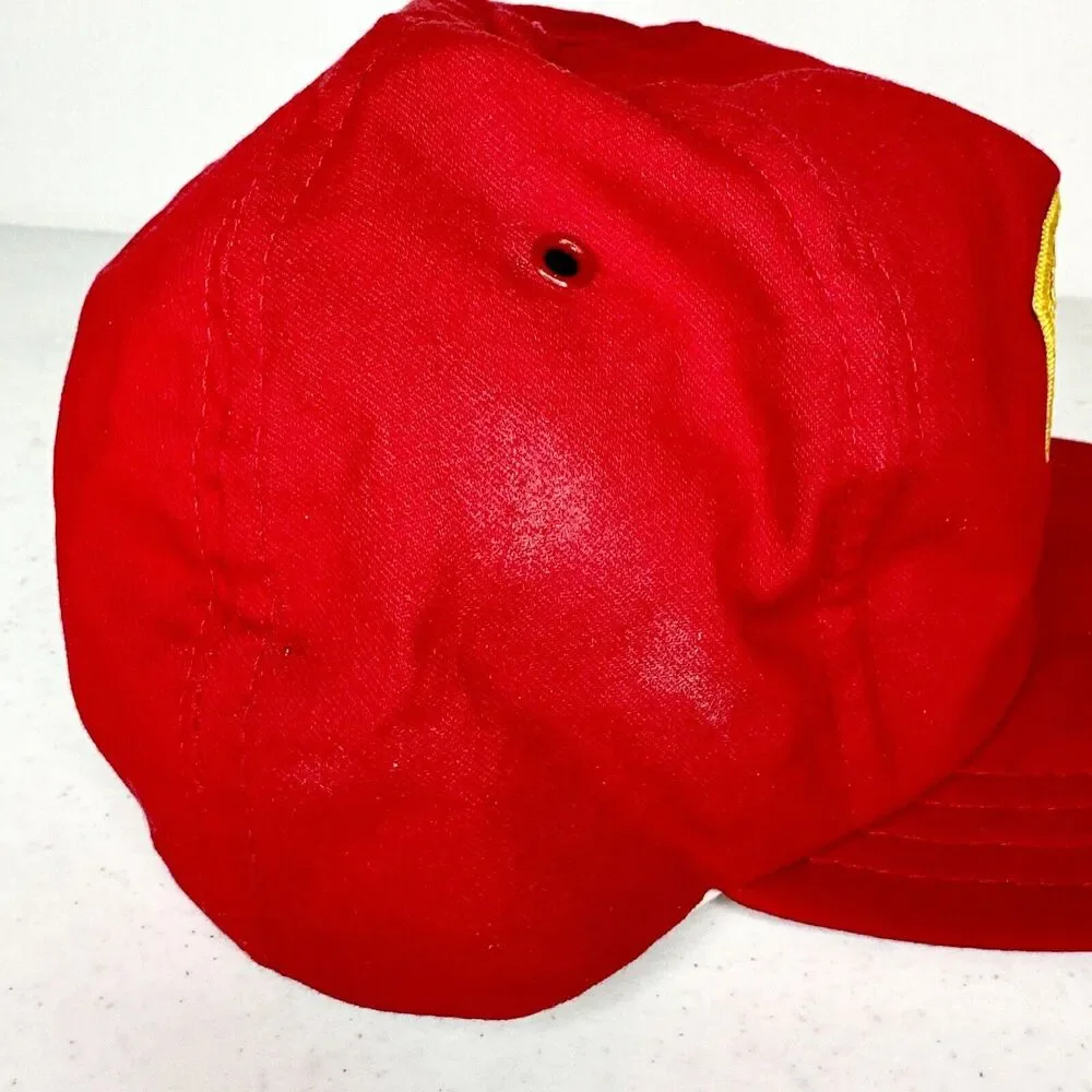 Vintage Smith &‎ Wesson Red Adjustable Snapback Hat Old Logo Patch